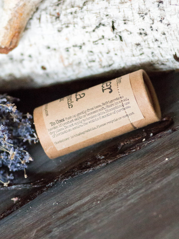 Lavender and Vanilla Lotion Stick Organic Beeswax Shea Butter, All Natural, Recyclable, Lotion Push Up Cardboard Tube