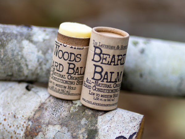 Beard Balm Stick – Unscented or Into the Woods- Handmade and All Natural