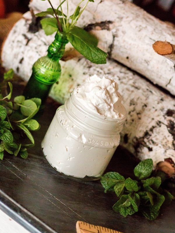 Peppermint & Green Tea Whipped Body Butter 8 fl oz jar.